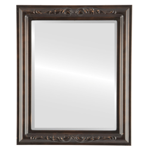Beveled Mirror - Florence Rectangle Frame - Rubbed Bronze