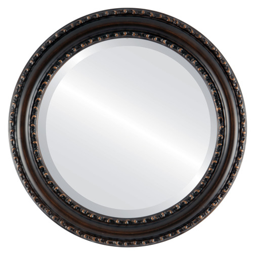 Beveled Mirror - Dorset Round Frame - Rubbed Bronze