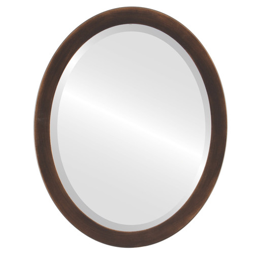 Beveled Mirror - Vienna Oval Frame - Rubbed Bronze