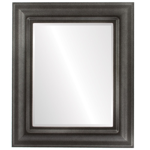 Beveled Mirror - Lancaster Rectangle Frame - Black Silver