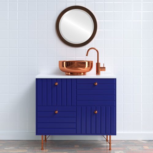 Lifestyle 1 - Vienna Framed Round Mirror - Rubbed Bronze Lifestyle 1 - Vienna Framed Round Mirror - Rubbed Bronze