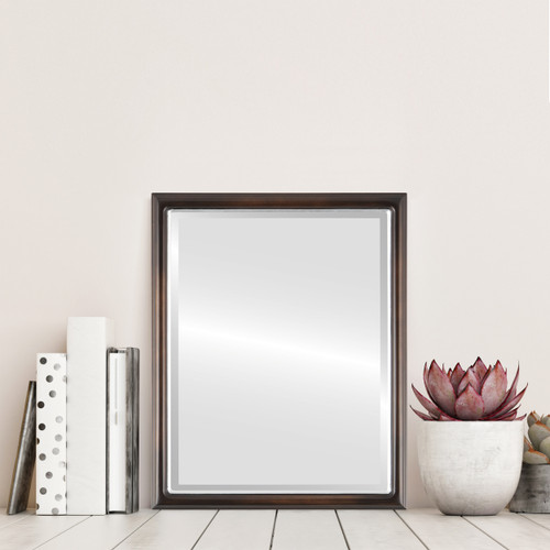 Lifestyle 1 - Hamilton Framed Rectangle Mirror - Rubbed Bronze with Silver Lip