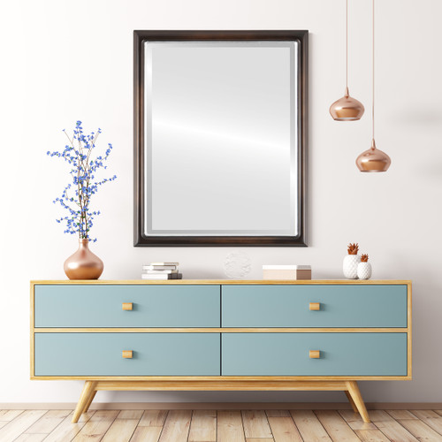 Lifestyle 2 - Hamilton Framed Rectangle Mirror - Rubbed Bronze with Silver Lip Lifestyle 2 - Hamilton Framed Rectangle Mirror - Rubbed Bronze with Silver Lip
