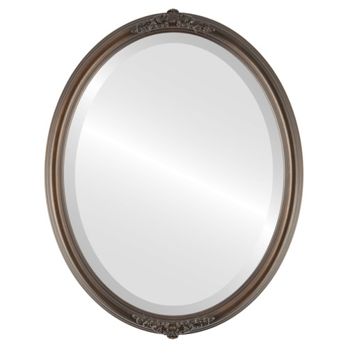 Beveled Mirror - Contessa Oval Frame - Rubbed Bronze