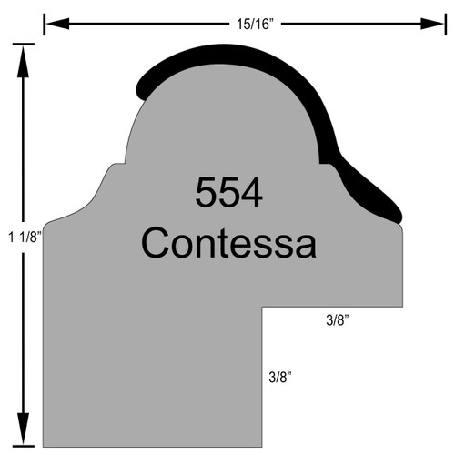 Contessa Rectangle - Profile Drawing Contessa Rectangle - Profile Drawing