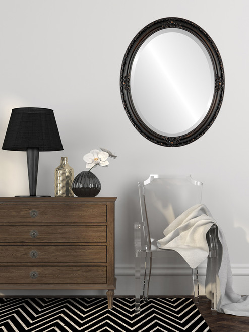 Lifestyle - Jefferson Framed Oval Mirror - Rubbed Bronze