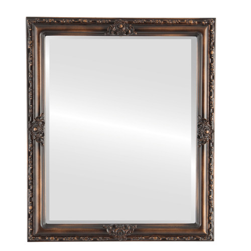 Beveled Mirror - Jefferson Rectangle Frame - Rubbed Bronze