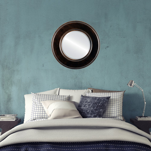 Lifestyle - Marquis Framed Round Mirror - Rubbed Bronze