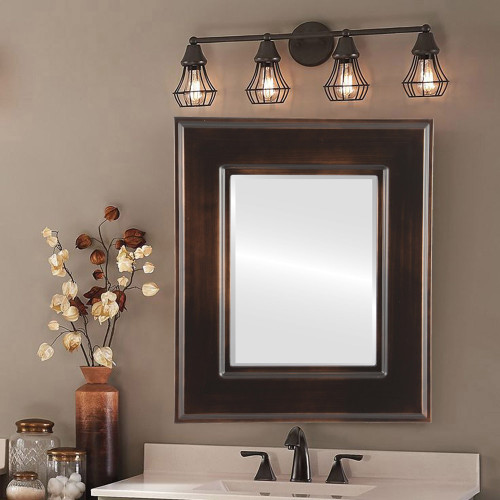 Lifestyle - Marquis Framed Rectangle Mirror - Rubbed Bronze