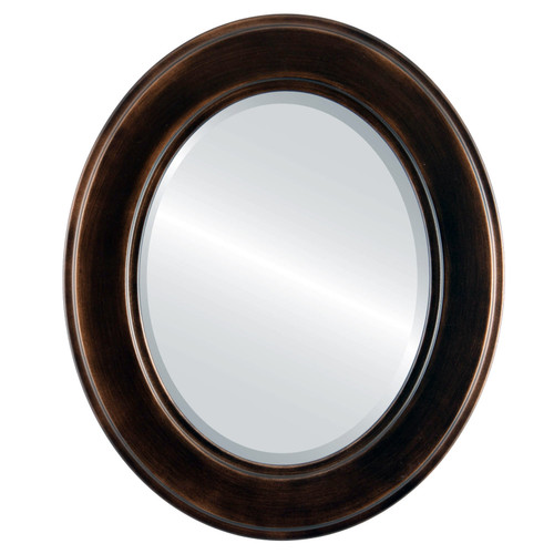 Beveled Mirror - Montreal Oval Frame - Rubbed Bronze