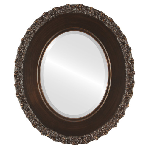 Beveled Mirror - Williamsburg Oval Frame - Rubbed Bronze