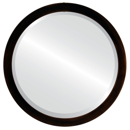 Beveled Mirror - Manhattan Round Frame - Rubbed Bronze