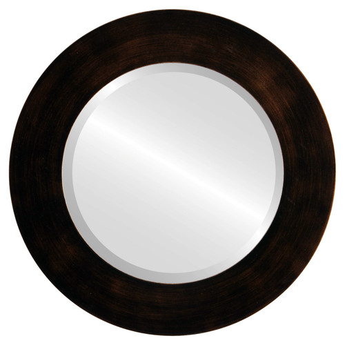 Beveled Mirror - Ashland Round Frame - Rubbed Bronze