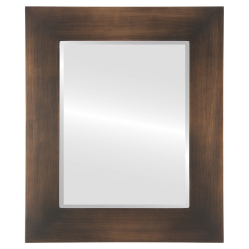 Beveled Mirror - Ashland Rectangle Frame - Rubbed Bronze