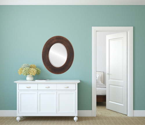 Lifestyle - Boulevard Framed Oval Mirror - Rubbed Bronze