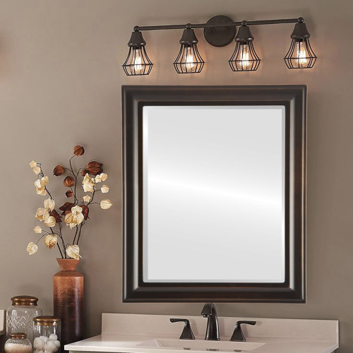 Lifestyle - Messina Framed Rectangle Mirror - Rubbed Bronze