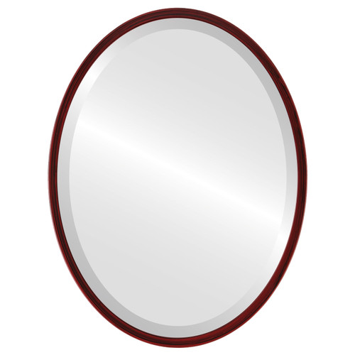 London Framed Oval Mirror - Black Cherry