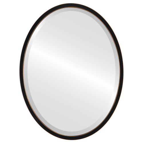 London Framed Oval Mirror - Rubbed Black