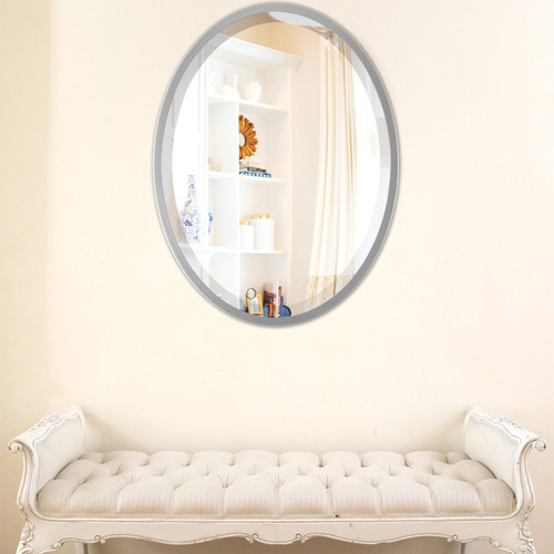 Lifestyle 2 - London Framed Oval Mirror - Silver Spray Lifestyle 2 - London Framed Oval Mirror - Silver Spray