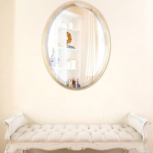 Lifestyle 2 - London Framed Oval Mirror - Gold Leaf Lifestyle 2 - London Framed Oval Mirror - Gold Leaf