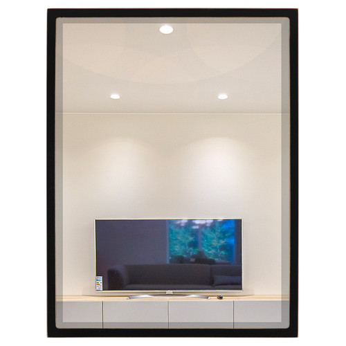 London Framed Rectangle Mirror - Rubbed Black