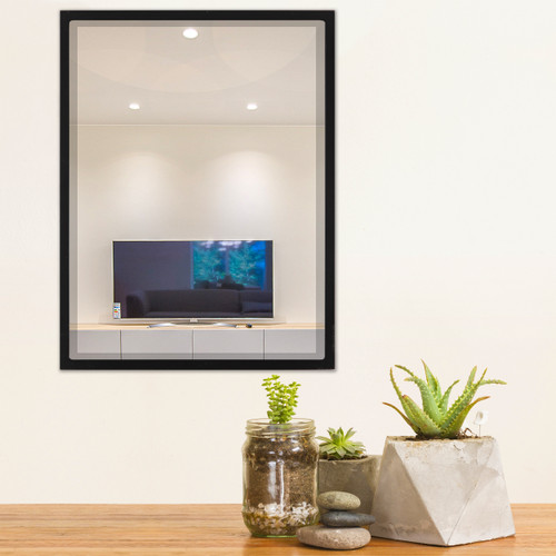 Lifestyle 1 - London Framed Rectangle Mirror - Matte Black