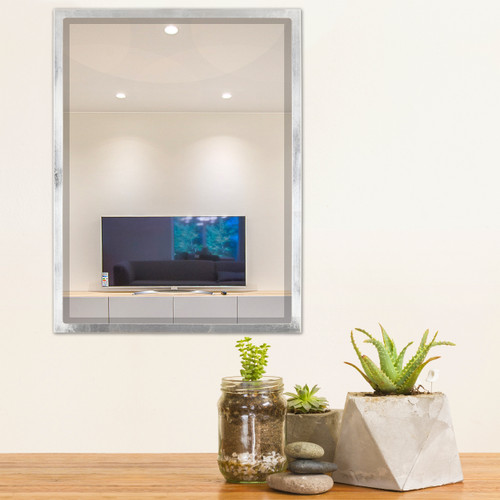 Lifestyle 1 - London Framed Rectangle Mirror - Silver Brown Leaf