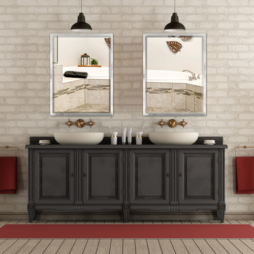 Lifestyle 2 - London Framed Rectangle Mirror - Silver Brown Leaf Lifestyle 2 - London Framed Rectangle Mirror - Silver Brown Leaf