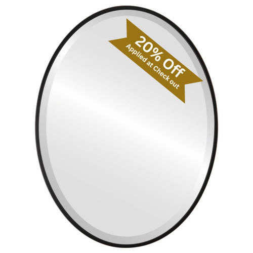 Singapore Framed Oval Mirror - Matte Black