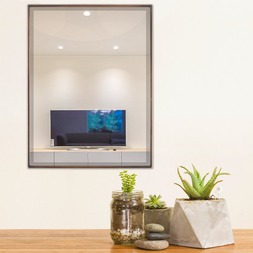 Lifestyle 1 - Singapore Framed Rectangle Mirror - Rubbed Bronze