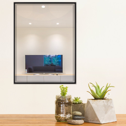 Lifestyle 1 - Singapore Framed Rectangle Mirror - Matte Black