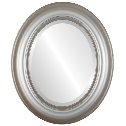 Beveled Mirror - Lancaster Oval Frame - Silver Shade