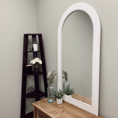 Genova Full Length Framed Mirror - Crescent Cathedral - Linen White - Lifestyle