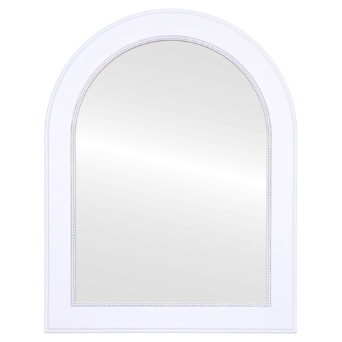 Genova Vanity Framed Mirror - Crescent Cathedral - Linen White