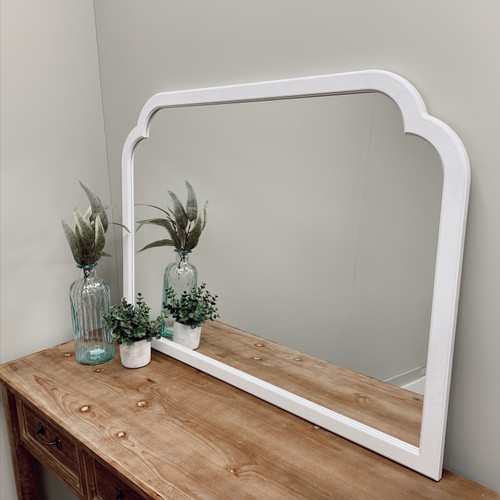 Milano Mantel Framed Mirror - Clover Cathedral - Linen White - Lifestyle