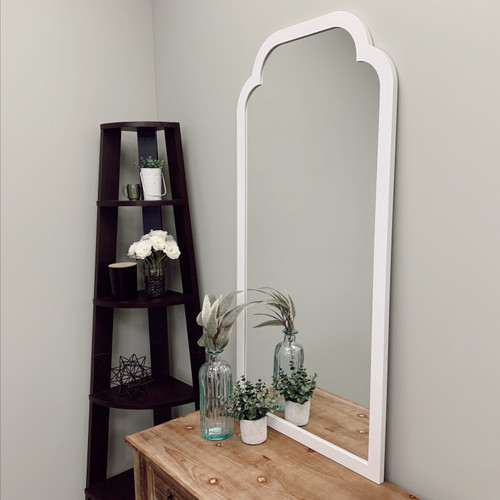 Oslo Full Length Framed Mirror - Clover Cathedral - Linen White - Lifestyle