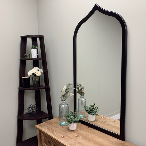 Milano Full Length Framed Mirror - Teardrop Cathedral - Matte Black - Lifestyle