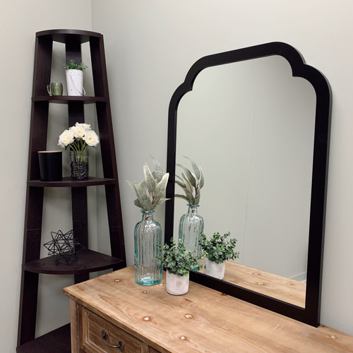 Oslo Vanity Framed Mirror - Clover Cathedral - Matte Black - Lifestyle