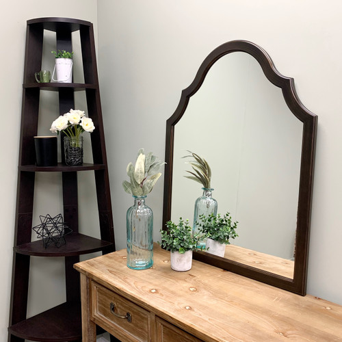 Milano Vanity Framed Mirror - Peaks Cathedral - Rubbed Bronze - Lifestyle