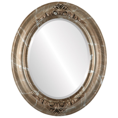 Beveled Mirror - Winchester Oval Frame - Champagne Silver