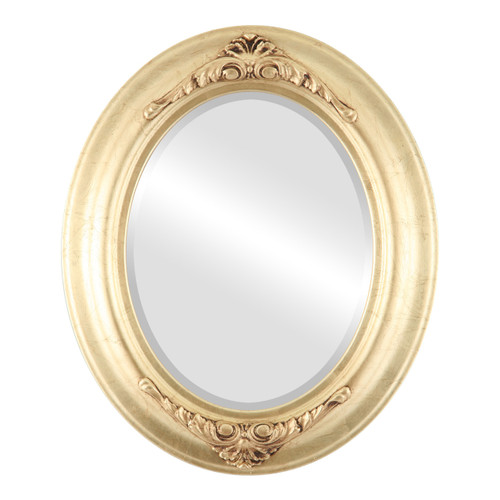 Beveled Mirror - Winchester Oval Frame - Gold Leaf