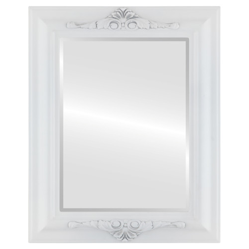 Beveled Mirror - Winchester Framed Rectangle Mirror - Linen White