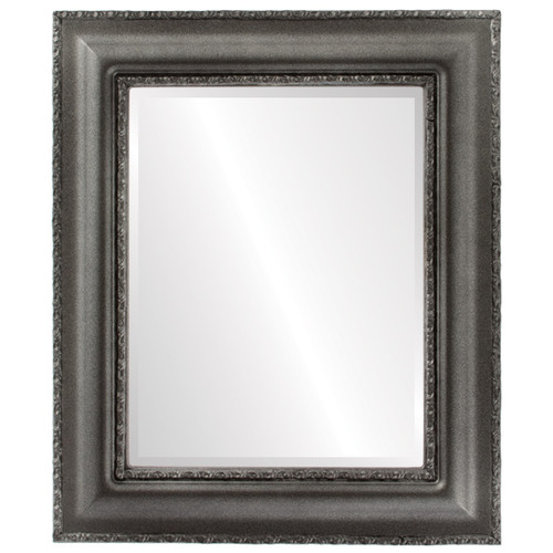 Beveled Mirror - Somerset Rectangle Frame - Black Silver