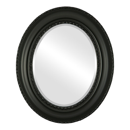 Beveled Mirror - Somerset Oval Frame - Matte Black