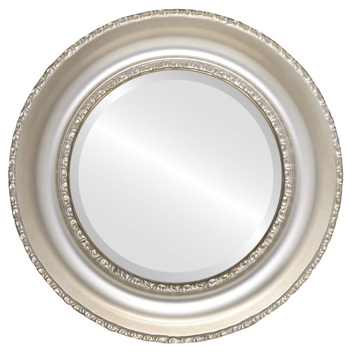 Beveled Mirror - Somerset Round Frame - Silver Shade