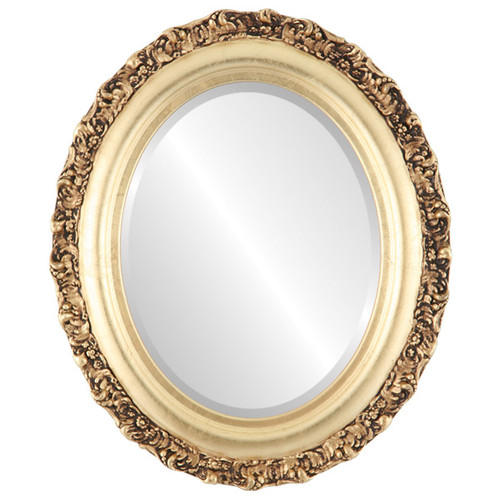 Beveled Mirror - Venice Oval Frame - Gold Leaf