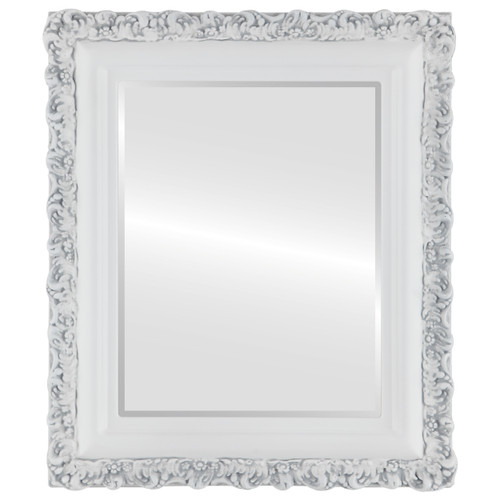 Beveled Mirror - Venice Framed Rectangle Mirror - Linen White