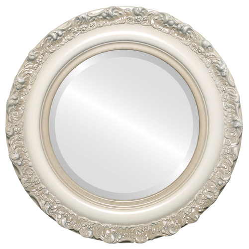 Beveled Mirror - Venice Round Frame - Taupe