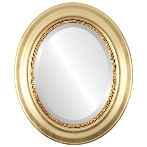 Beveled Mirror - Chicago Oval Frame - Gold Leaf