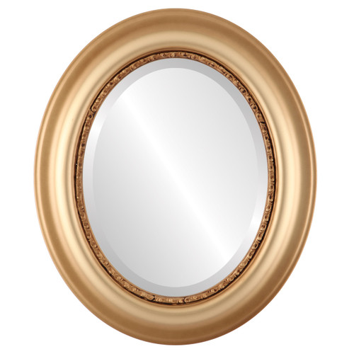 Beveled Mirror - Chicago Oval Frame - Gold Spray